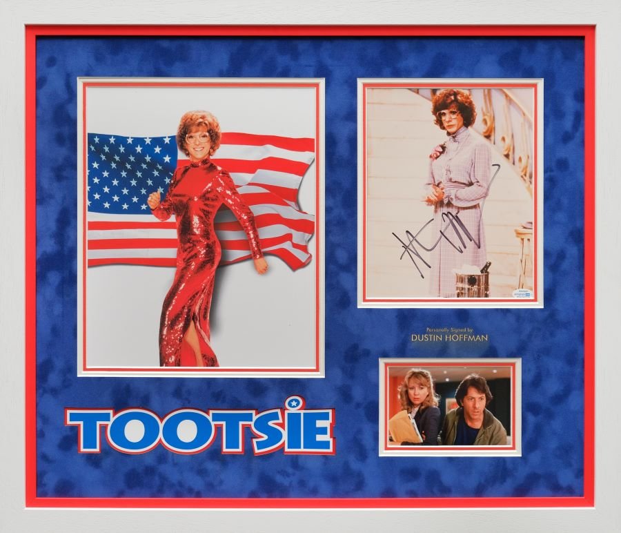 Tootsie Photograph Framed Display Signed by Dustin Hoffman - Memorabilia Framers Shop